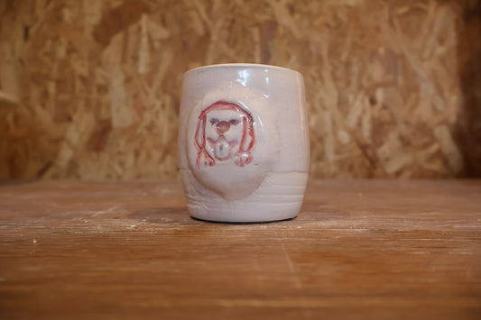 Medium cream dog mug